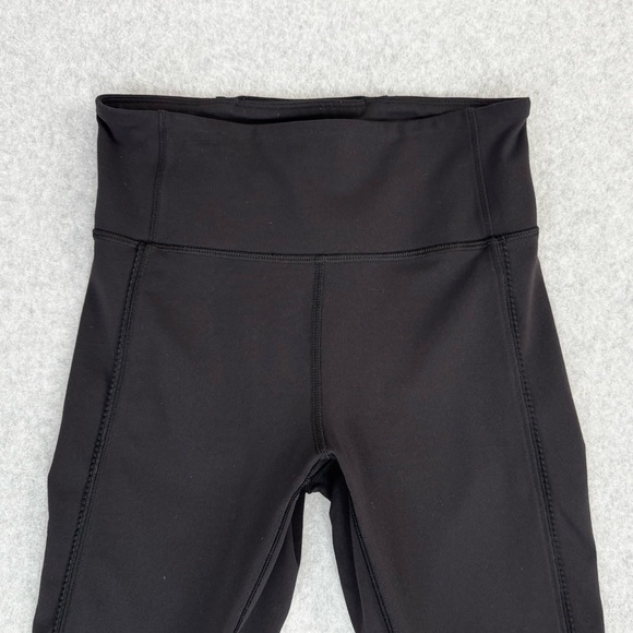 Lululemon Leggings Women Size 4 Black Mesh Panel Cropped Pilates Yoga Gym Active - Picture 2 of 13